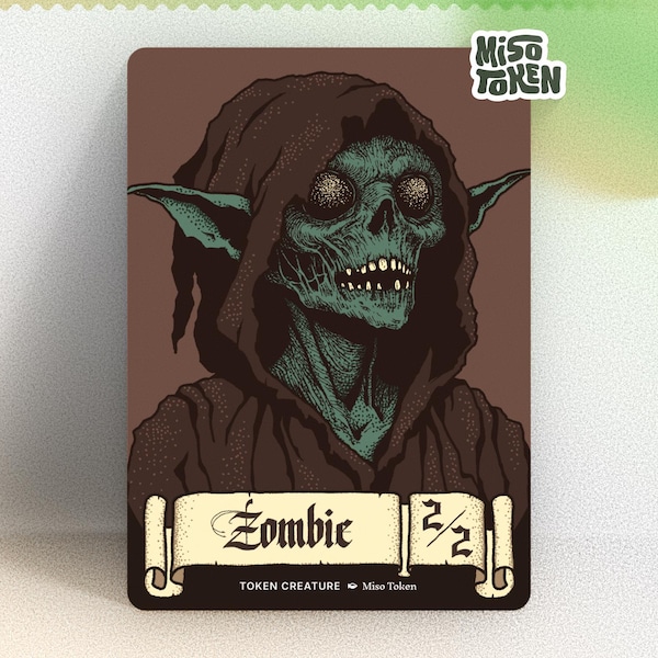2/2 Zombie Token for MTG Magic
