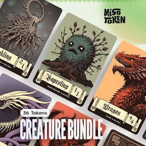Paquete de 36 fichas con temática de criaturas espeluznantes: fichas personalizadas para MTG Magic EDH Commander