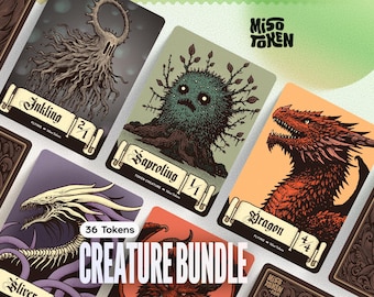 36× Creepy Creature-Themed Token Bundle — Custom Tokens for MTG Magic EDH Commander
