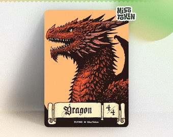 4/4 Dragon with Flying Token for MTG Magic