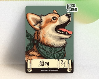 3/1 Dog with Vigilance Token for MTG Magic Jinnie Fay