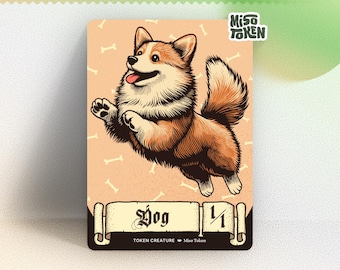 1/1 Dog Token for MTG Magic Rin and Seri