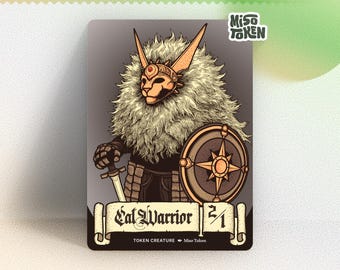 2/1 Cat Warrior Token for MTG Magic Ajani, Nacatl Pariah