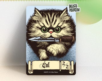 2/2 Cat with Haste Token for MTG Magic Jinnie Fay