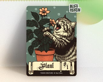 0/1 Plant Cat Token for MTG Magic