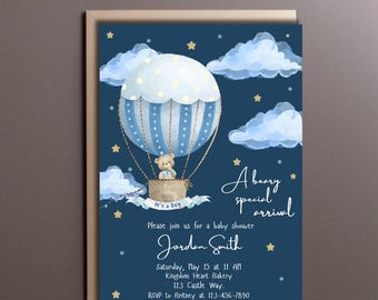 A beary special arrival theme baby shower, birthday, bridal shower, gender reveal Invitation, Editable Template, DIGITAL DOWNLOAD