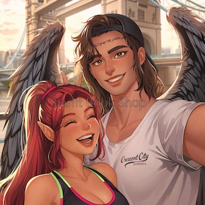 Officially Licensed Bryce x Hunt 5x7 print - Crescent City by Sarah J. Maas