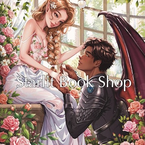 Oficjalnie licencjonowany wydruk Elain x Azriel 5x7 - ACOTAR autorstwa Sarah J. Maas