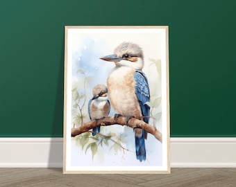 Kookaburra | Framed Print | Australia Native | Australian Bird | Laughing Kookaburra | Australian Wildlife | Watercolour Bird