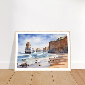 Twelve Apostles | Victoria Australia | Melbourne | Great Ocean Road | Beach Print | Watercolor Print | Nature Art | Framed Print