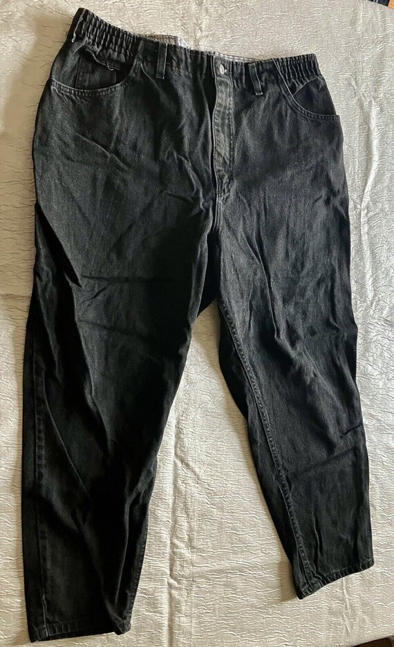 Vtg Womens LEE Dark Charcoal Black 22W PETITE Denim Elastic Comfort Waist  Jeans 