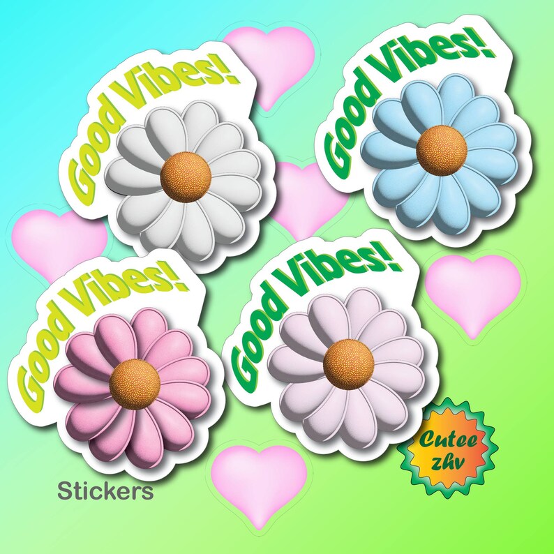 Good Vibes Sticker, Affirmation Decals, Positive Vibes Sticker, Hippie ...