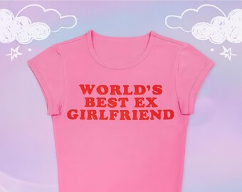 Angel Baby Y2K Weltbeste Ex-Freundin Baby T-Shirt - Y2K Slogan Tee, lustige Baby T-Shirts Frauen, lustige Crop Tops, Slogan Baby T-Shirt, Y2K lustiges T-Shirt