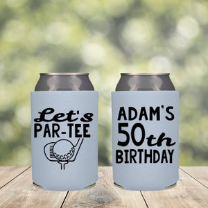 Let&#39;s Par Tee Can Cooler, Golf Theme 40th Birthday Party Favor, Cheers to 40 Years Birthday Can Coolers
