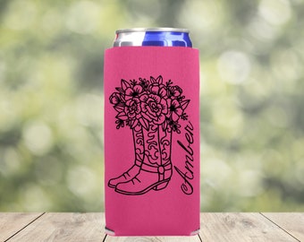 Western Bachelorette Party, Nashville Bachelorette Slim Can Cooler, Country Bachelorette Favor, Cowgirl Favors Skinny Can Coolers