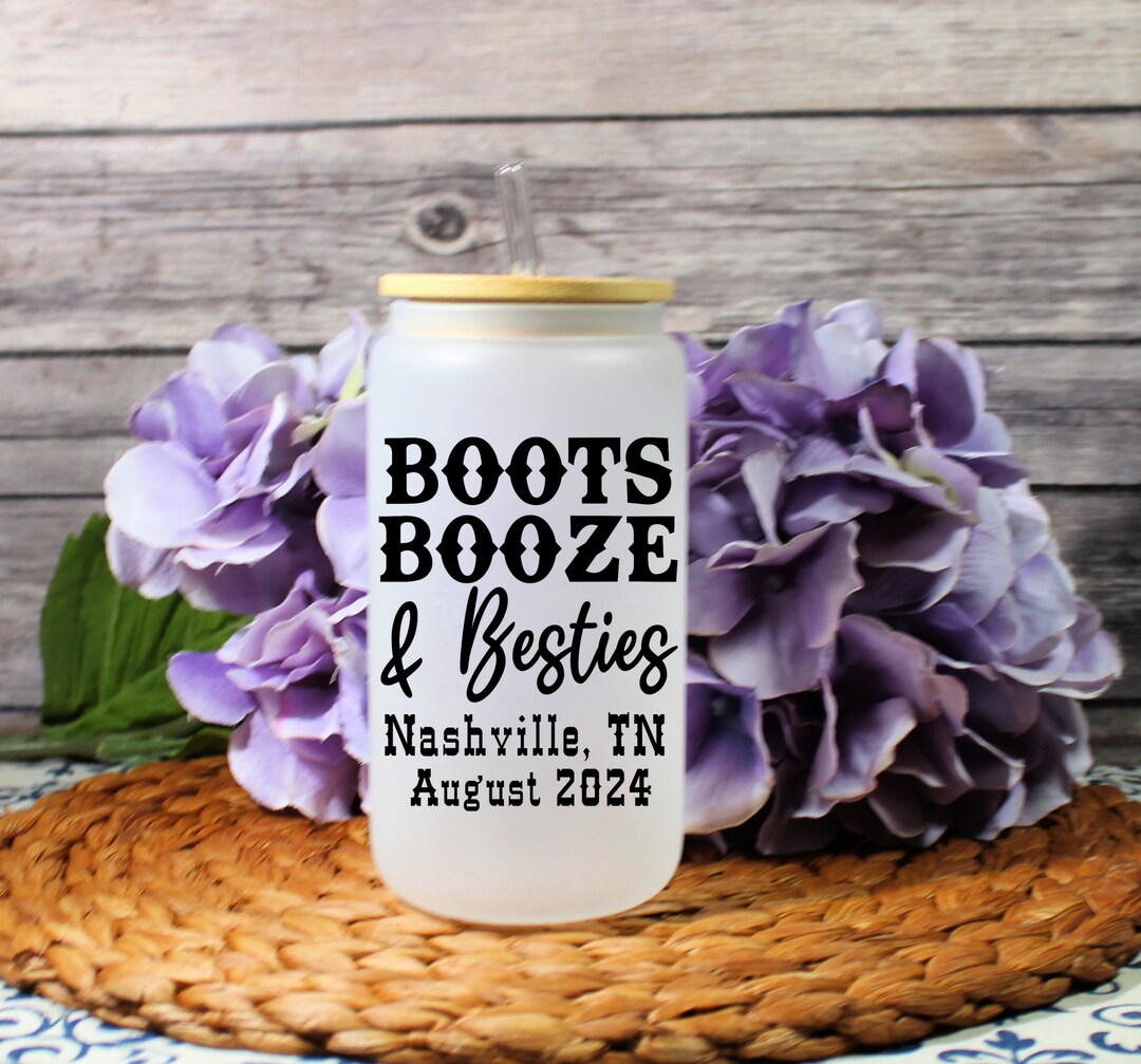 Boots Booze & Besties Iced Coffee Cups, Western Bachelorette, Nashville ...