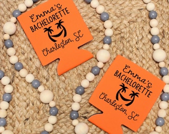 Beach Bachelorette Weekend Personalized  Can Coolers, Girls Beach Trip Can Cooler, Bachelorette Party Favor, Family Vacation,