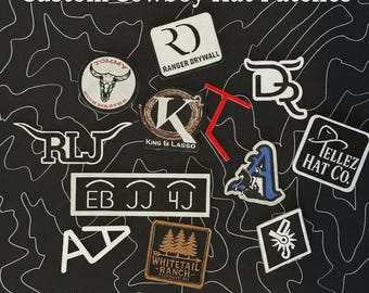 CUSTOM Cowboy Hat Woven Patches / Stickers