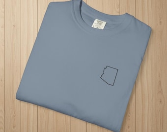 Embroidered Arizona Outline T-Shirt | Comfort Colors