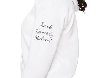 Add Printed Name to Long Sleeve Shirt or Hoodie