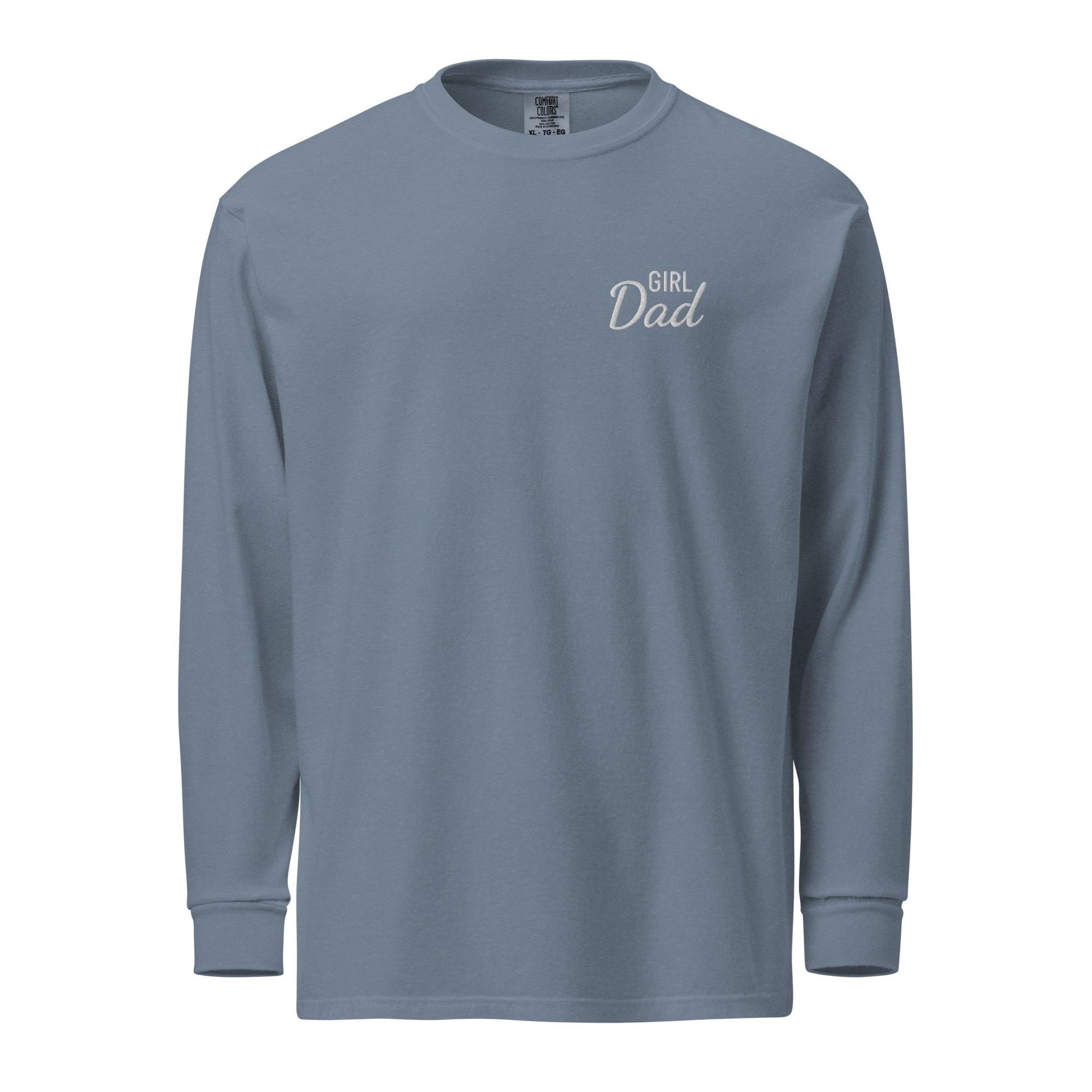 Girl Dad Embroidered Long-sleeve T-shirt - White Text - Etsy