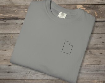 Embroidered Utah Outline T-Shirt | Comfort Colors