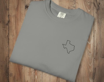 Embroidered Texas Outline T-Shirt | Comfort Colors
