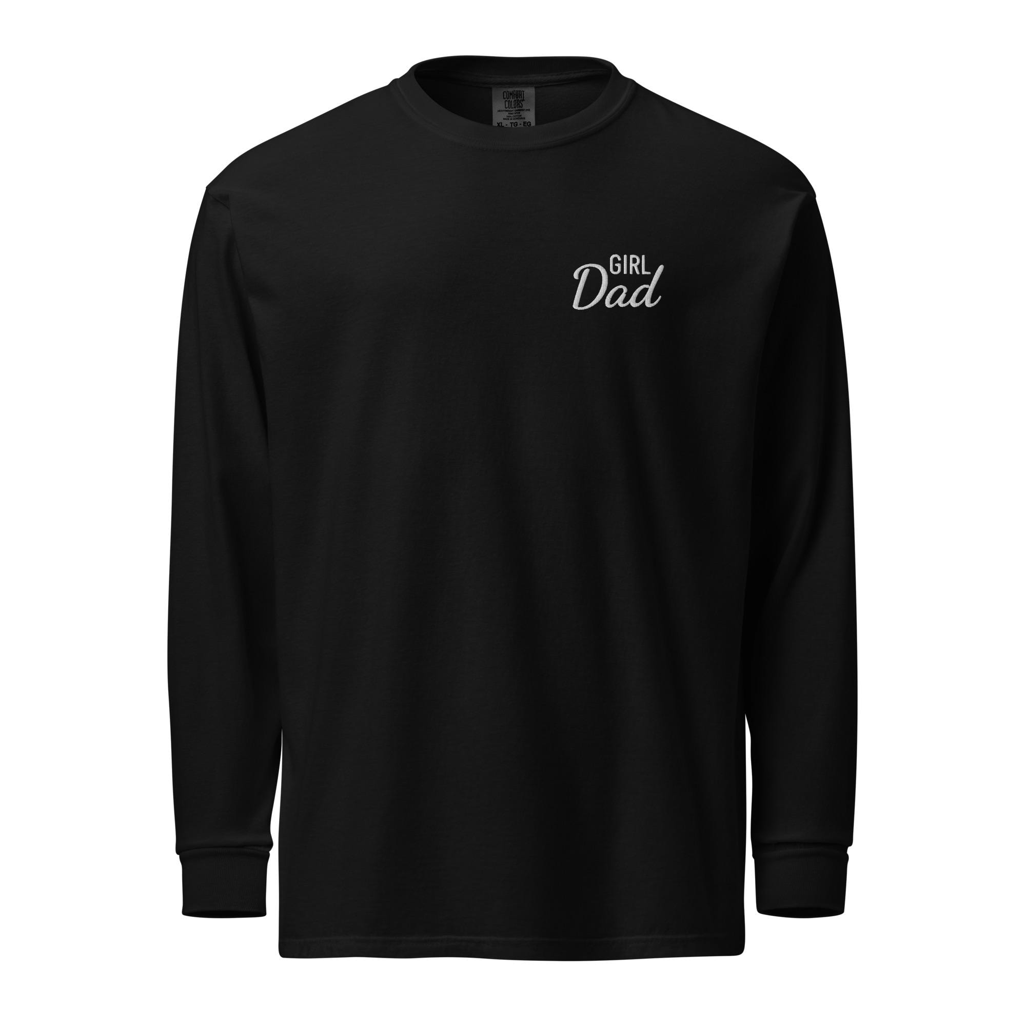 Girl Dad Embroidered Long-sleeve T-shirt - White Text - Etsy