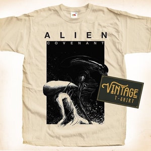 Alien V2 TShirt Vintage Natural color Men&#39;s TShirt DTG Digital Print SIZES S M L XL 2XL 3XL 4XL 5XL
