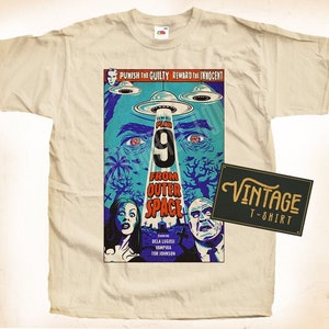 Plan 9 from Outer Space V2 TShirt Vintage Natural color Men&#39;s TShirt DTG Digital Print SIZES S M L XL 2XL 3XL 4XL 5XL