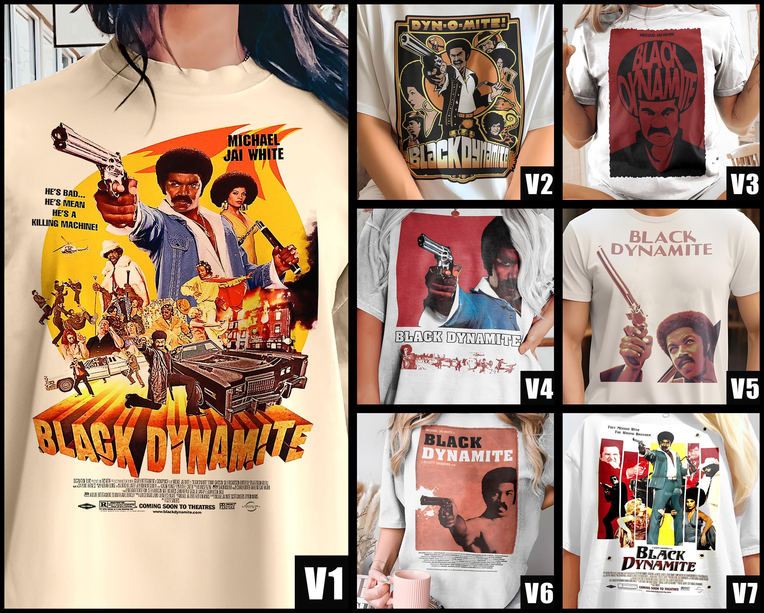 Black Dynamite V1-7 TShirt Vintage Natural color Men's TShirt DTG Digital Print All SIZES S-5XL