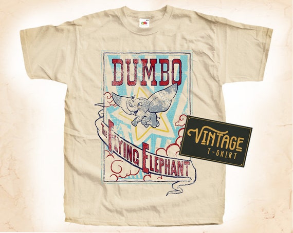 Dumbo the Flying Elephant Tshirt Vintage Natural Color Men's