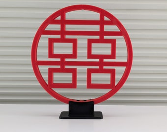 Double Happiness Chinese Sign, Wedding Gift, Wall / Table-top Decoration