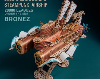 Steampunk Luftschiffmodell: Zwanzigtausend Meter unter dem Meer 3D-Puzzle