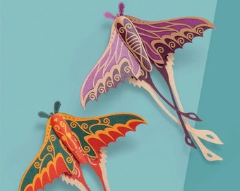 Chinesischer Mond Motte DIY Baukasten: 3D Tier Puzzle