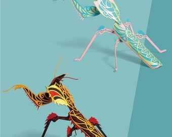 Teufels Blume Mantis DIY Miniatur Bauset: 3D Modell Puzzle