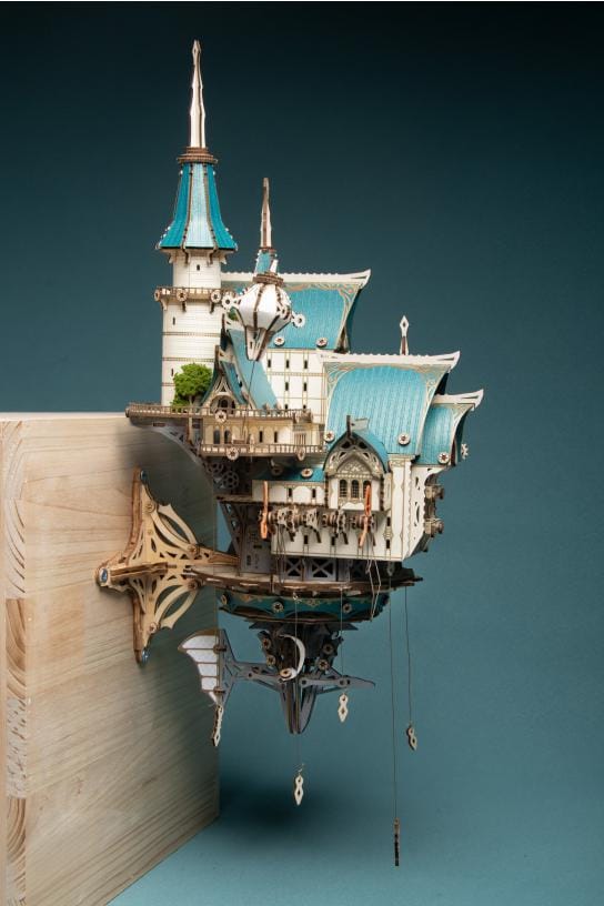 WoodR Houten Puzzel Huis - Koninklijke Kasteel met Lichte Montage Breng de magie van