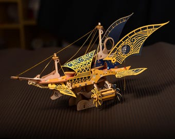 Steampunk Luftschiff Puzzle: MFantasy Homeric Epen 3D Holzmodell