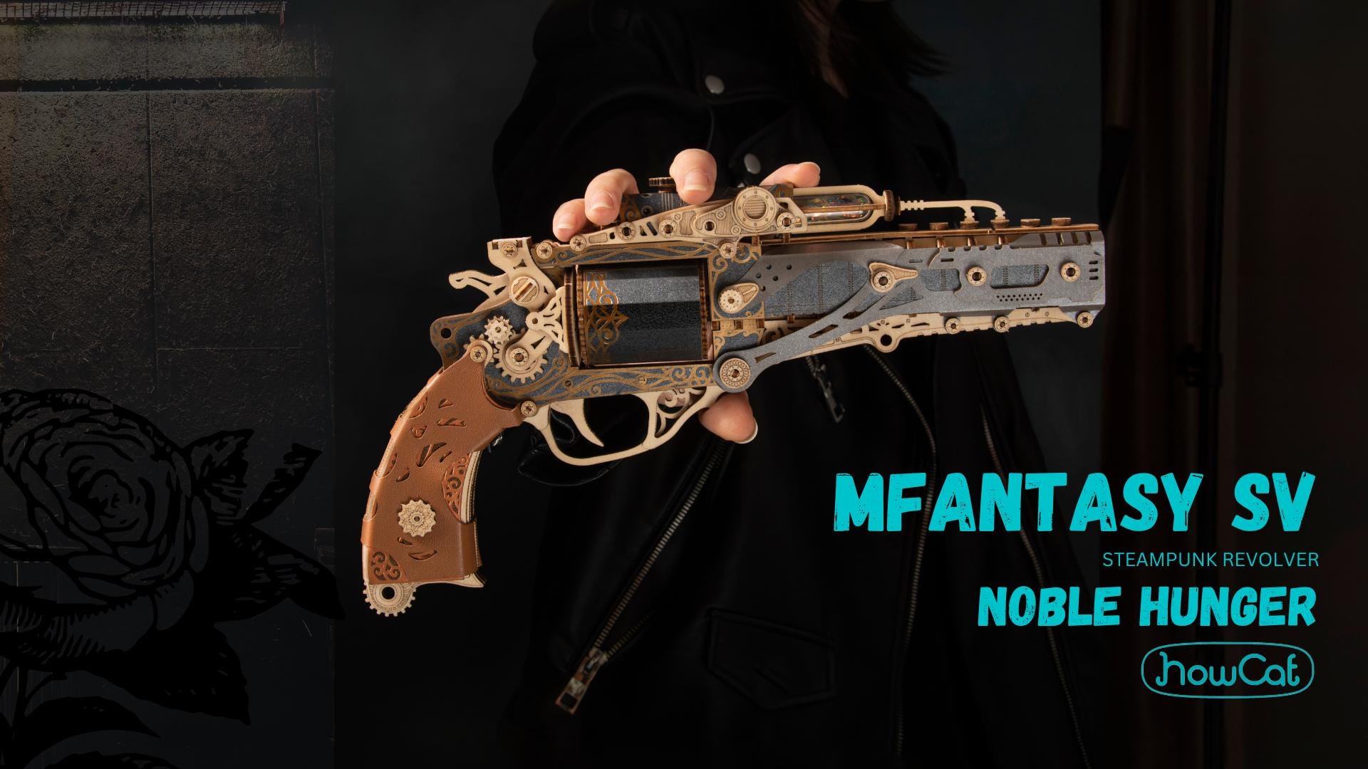 MFANTASY Steampunk Revolver -- Noble Hunger, An Exquisite Steampunk-Themed 3D Wooden and Paper Puzzle for All Ages