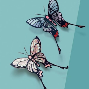 Chorinea Octauius papillon d'amérique INSECTES ARTISANAUX BRICOLAGE jeu de construction miniature modèle 3D animaux puzzles enfants cadeaux d'anniversaire