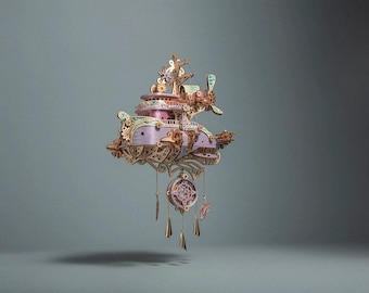 Steampunk Dreamcatcher Luftschiff Bausatz: 3D Holzbausatz