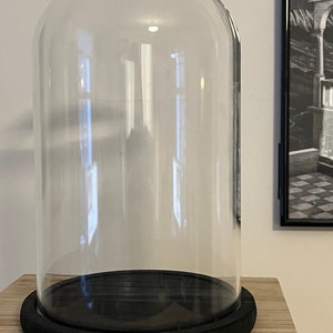 EMH Grande cloche circulaire en verre soufflé à la bouche, dôme transparent de 50 cm