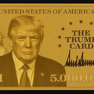 Cartes autocollantes Donald Trump en or des États-Unis - L'Amérique d'abord ! MAGA - Obtenez d'abord VOTRE carte Gold pour l'immigration américaine