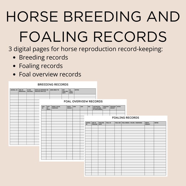 Horse Breeding and Foaling Records