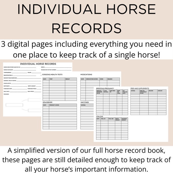 Individual Horse Records