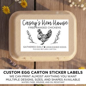 Custom Personalized Black and White Water-Resistant Label Sticker for Egg Cartons