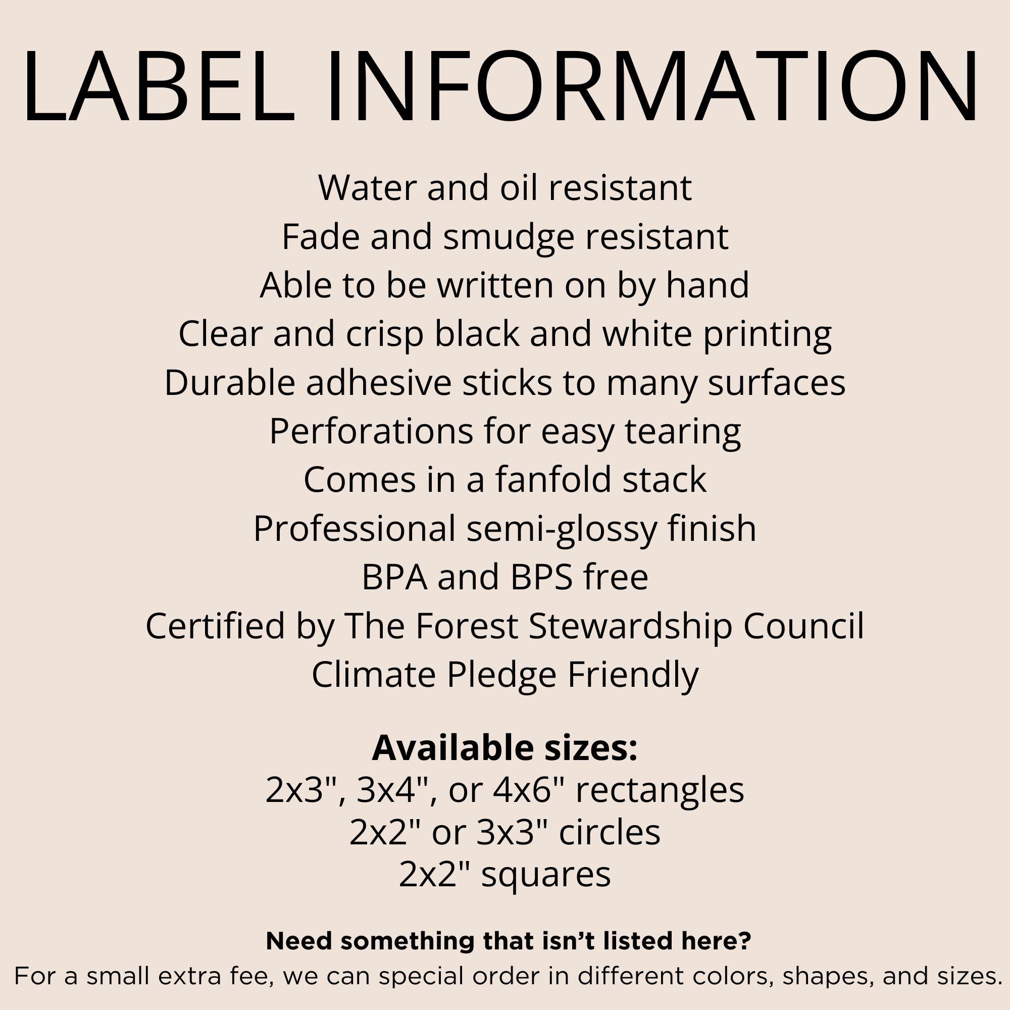 Cottage Food Law Disclaimer Sticker Labels for Homemade Foods and Home ...