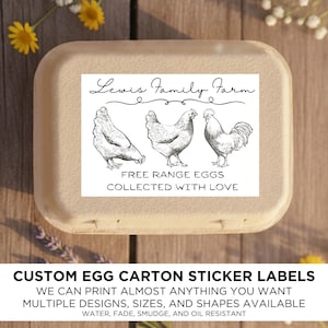 Custom Personalized Black and White Water-Resistant Label Sticker for Egg Cartons