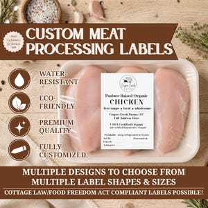 May include: A white rectangular label on a plastic-wrapped tray of raw chicken breasts. The label features the text Casper Creek Farms, Pasture Raised Organic CHICKEN, free range, local, wholesome, USDA Certified Organic, and blank fields for weight and price.