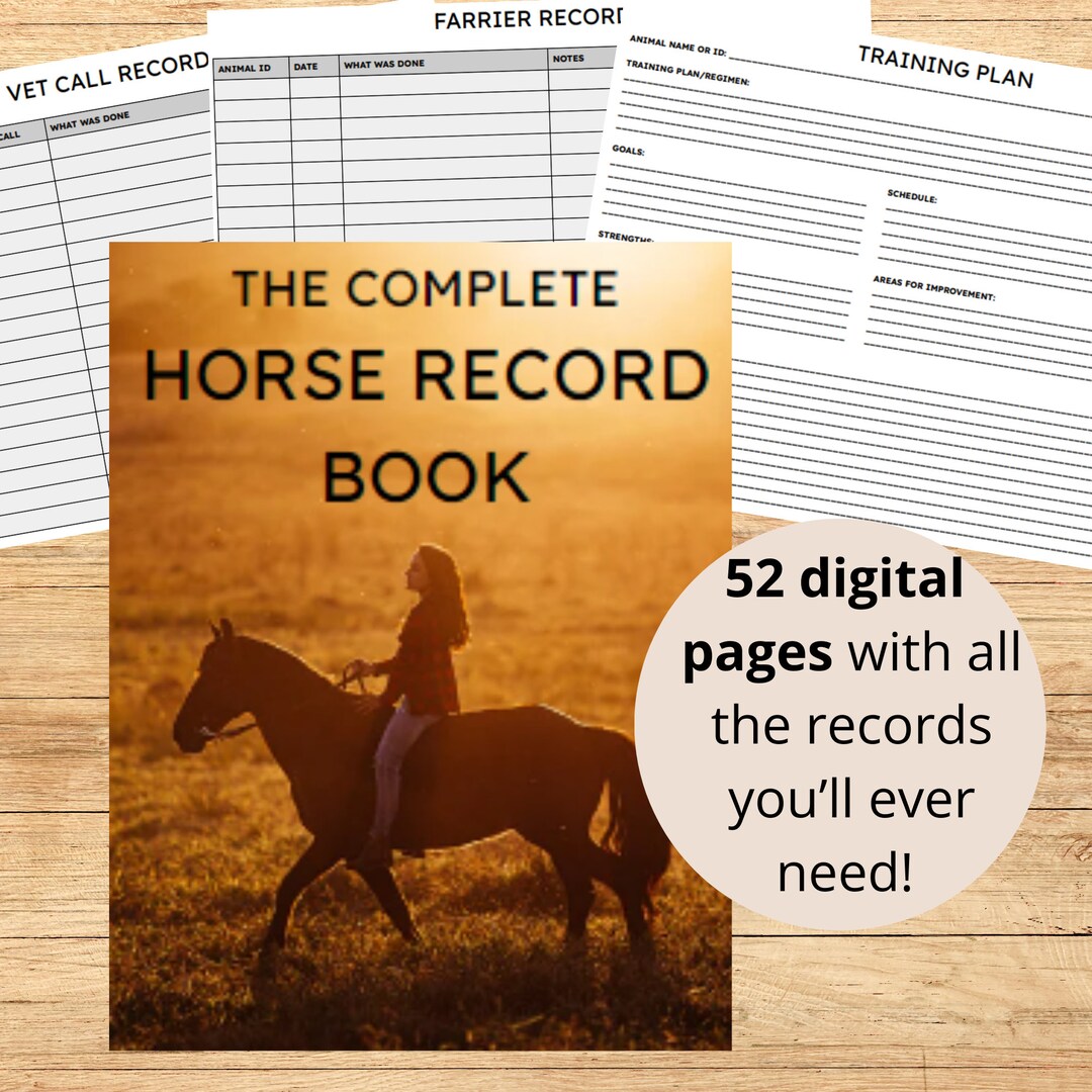 The Complete Horse Record Book - Etsy